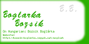 boglarka bozsik business card
