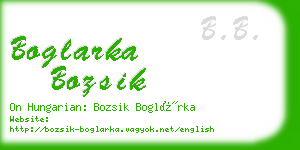 boglarka bozsik business card